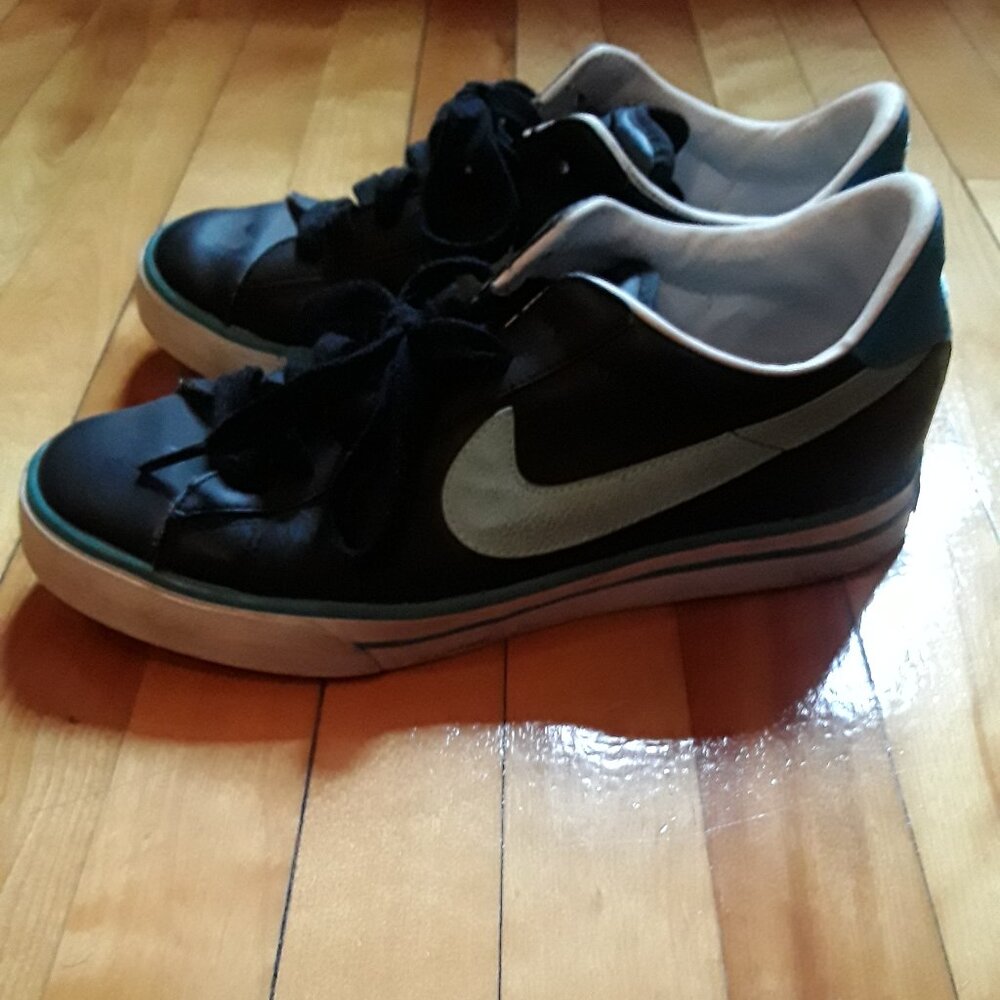 Blue and Black Nike sneakers